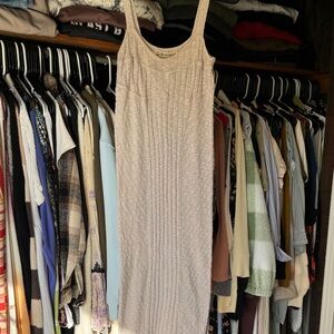 Free People Cream Knit Tank Midi Dress